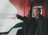 Вячеслав Колосков и Валерий Газзаев на реконструкции футбольного комплекса во Владикавказе